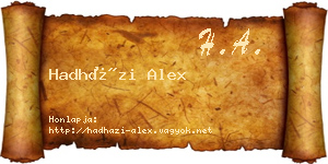 Hadházi Alex névjegykártya